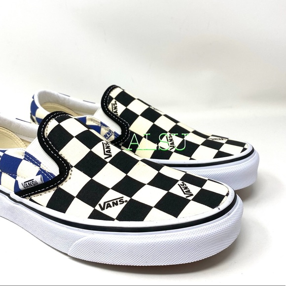 VANS Classic Slip On Big Checker Black Navy Canvas Women's Size 8.5 VN0A4U38WRT - Picture 4 of 7